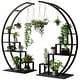 preview thumbnail 1 of 3, Metal Plant Stand 5 Tier Half Moon Shape set of 2