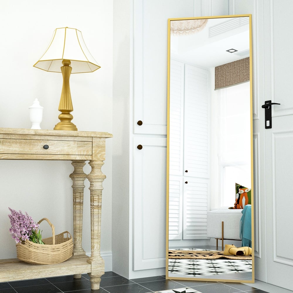 BEAUTYPEAK Full Length Wall Mirror 14 x 48 Hanging or Leaning