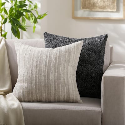 Achille Farmhouse Stripe Throw Pillow