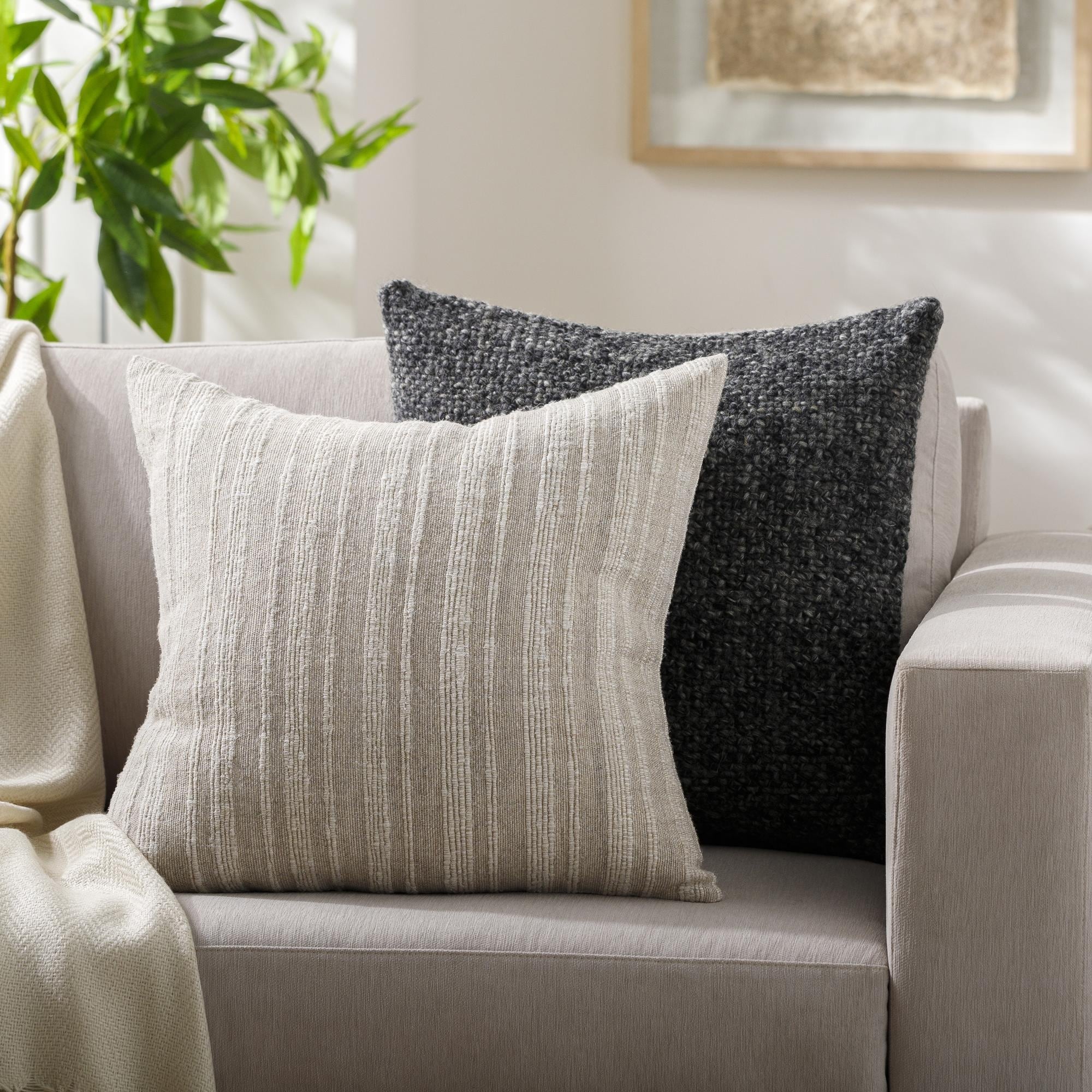 Achille Farmhouse Stripe Throw Pillow