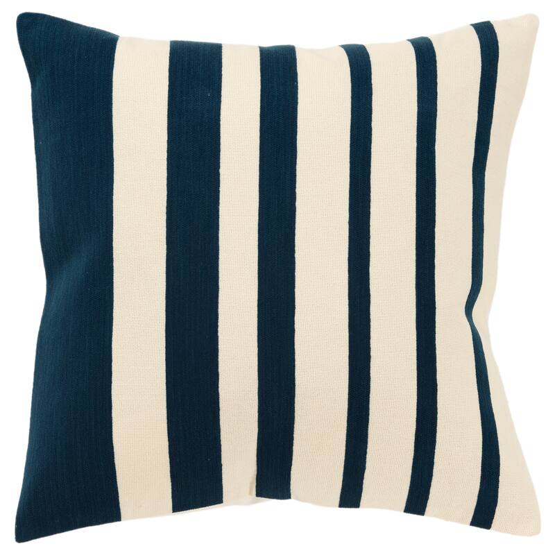 Rizzy Home Transitional Down Filled Decorative Pillow 20" x 20" - Navy/Natural