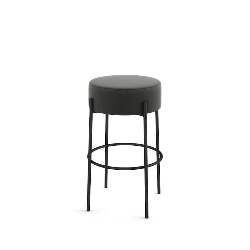 Amisco Clovis Counter and Bar Stool - Charcoal Grey Polyester / Black Metal - Counter Height