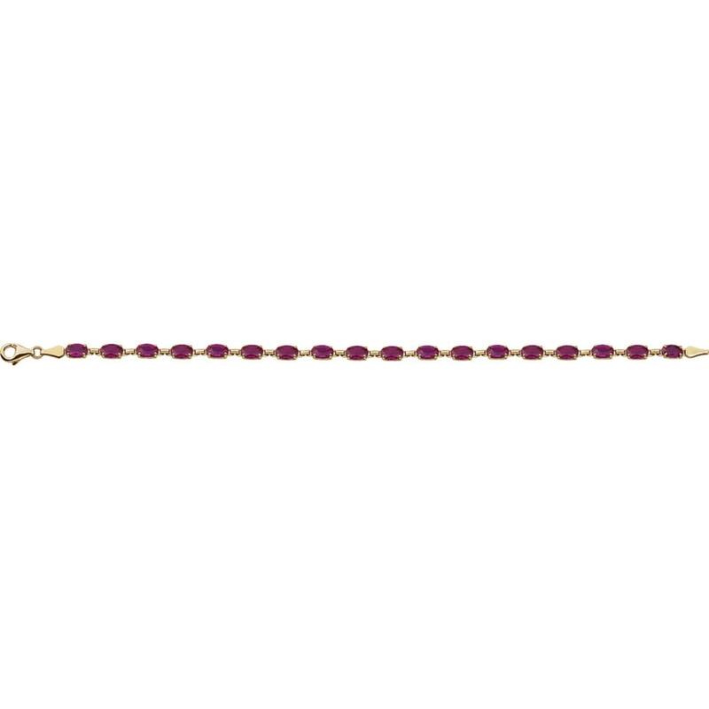 Curata 14k Yellow Gold Ruby Bracelet