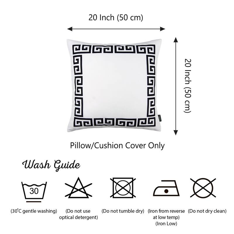 Geometric Greek Key Design Printed Decorative Throw Pillow Cover
