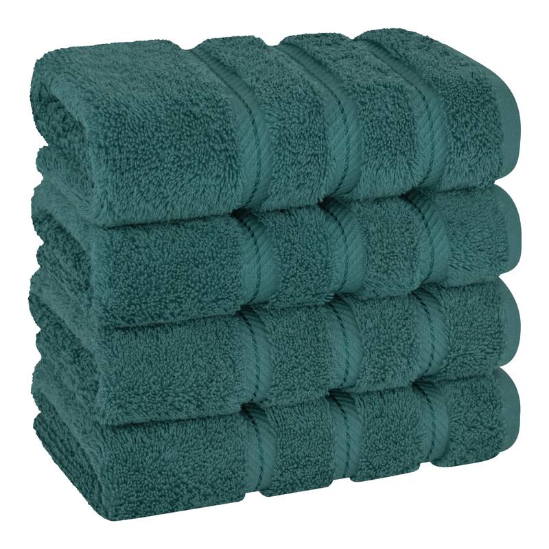 American Soft Linen 4-Piece Turkish Hand Towel Set - Colonial Blue
