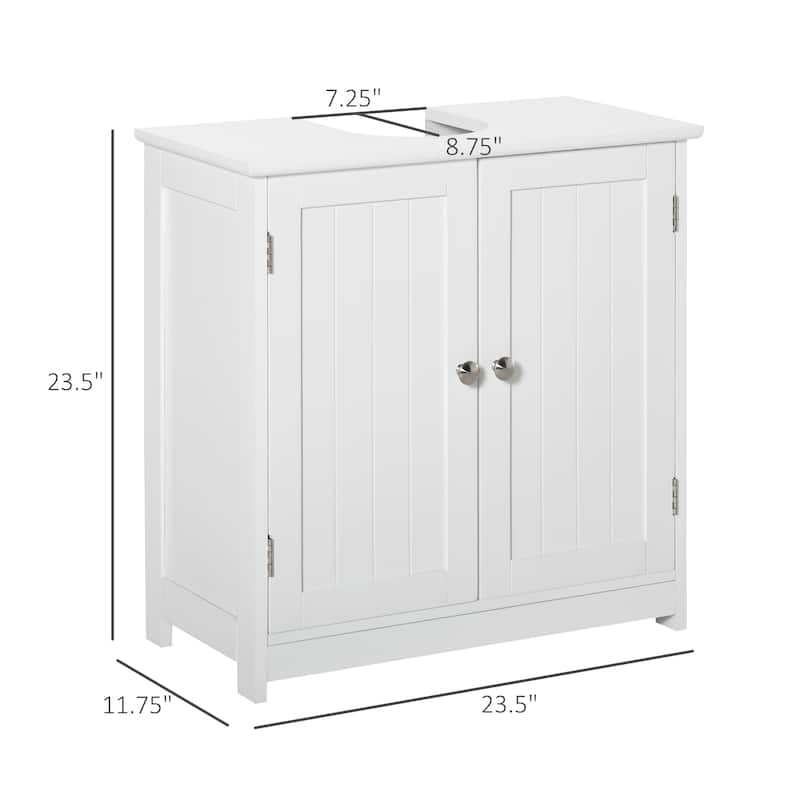 MDF Bathroom Storage Cabinet with Adjustable Shelf and U-Shaped Cut Fits Most Bathroom Styles - 23.5" W x 11.75" D x 23.5" H