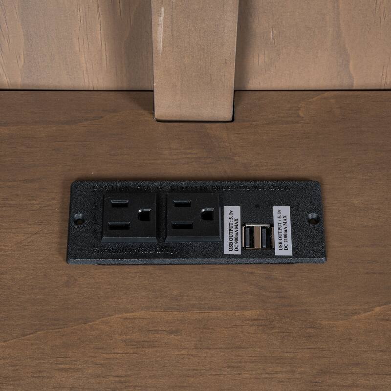 Roomfitters Full Wood Daybed with USB Charging Station, Storage Shelves and Pull-Out Trundle