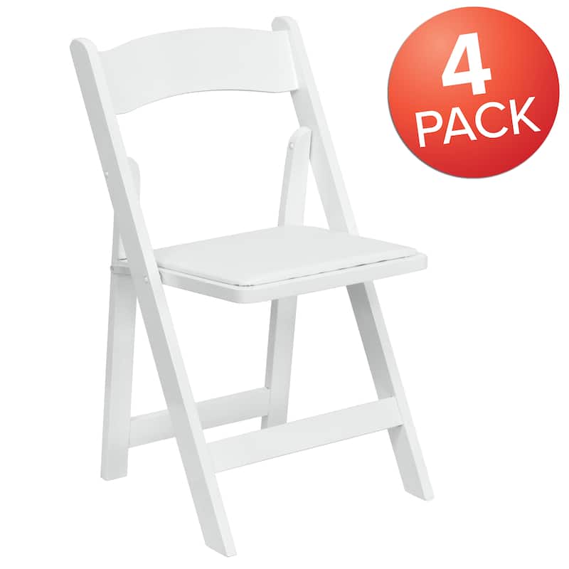Vinyl-padded Wood Folding Chair (Set of 4)