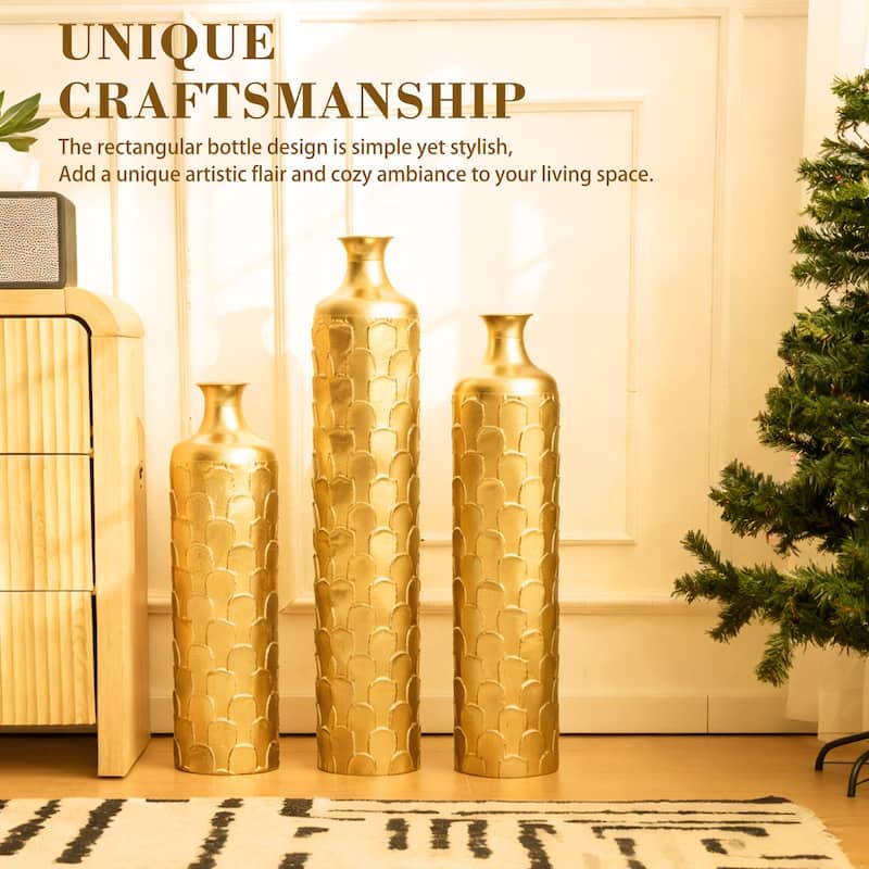 Hand-Woven PVC Rattan Floor Vase