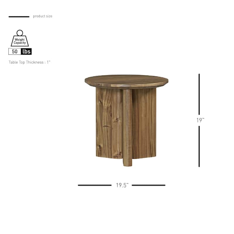 NPD Furniture Petrilio Round Acacia Wood Coffee or Side Table