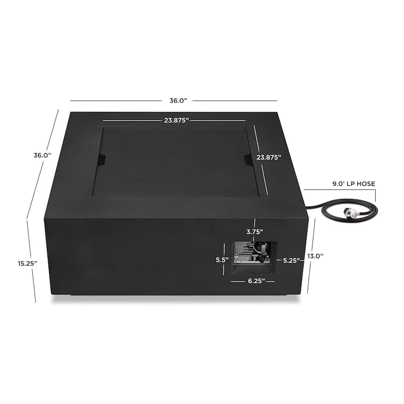 Aegean 36" Square LP Fire Table by Real Flame