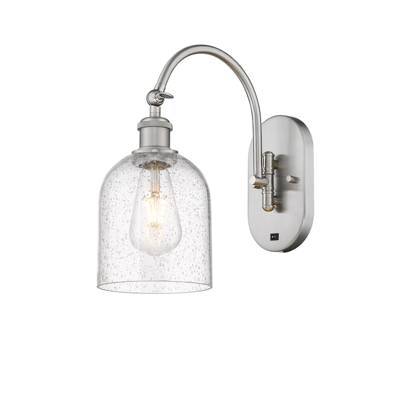 Innovations Lighting 518-1W-13-6 Bella Sconce Bella 13" Tall Wall - Brushed Satin Nickel / Seedy