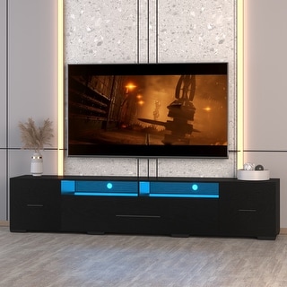 Modern LED TV Stand with Storage Shelves and Cabinets, Gaming ...