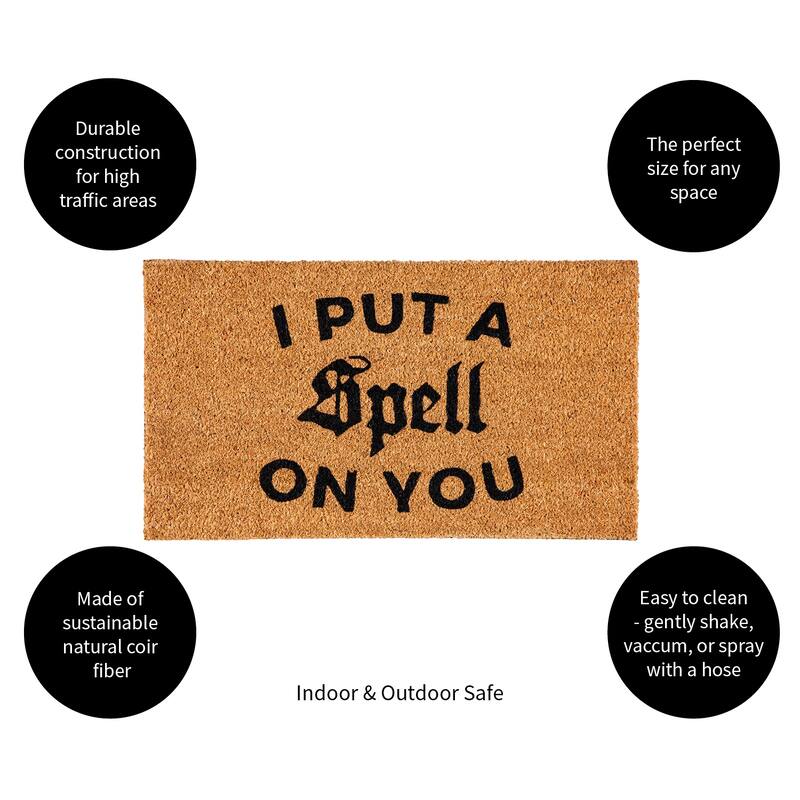 16 in. x 28 in. Coir Halloween Greeting "I Put A Spell on You" Door Mat