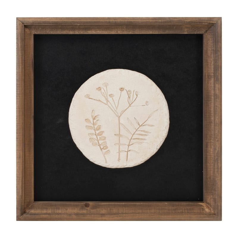 Wood Framed Floral Wall Plaque - 12" - Set of 2