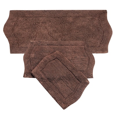 Home Weavers Waterford Collection Absorbent Cotton 3 Piece Set Machine Washable Bath Rug