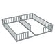 preview thumbnail 6 of 32, Double Twin Floor Bed with Fence, Guardrails,Without Door