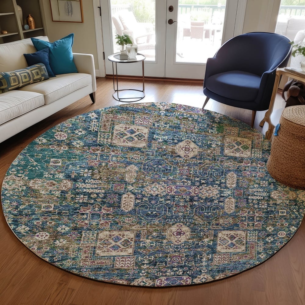 Machine Washable Indoor/ Outdoor Chantille Traditional Vintage Rug