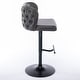 preview thumbnail 14 of 47, Modern PU Upholstered Bar Stools Set of 2, Adjustable Seat Height Swivel Bar Chair, Tufted Backrest Rivet Decorative Bar Stool