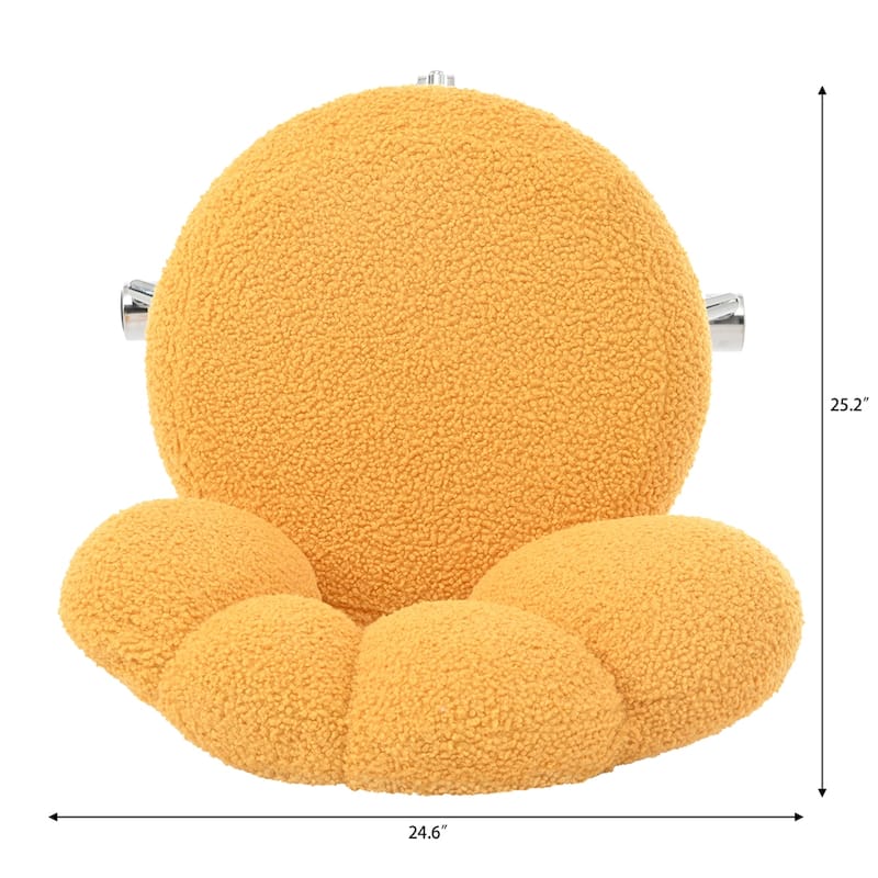 360°Ergonomic Height Adjustable Teddy Fabric Swivel Home Office Chair
