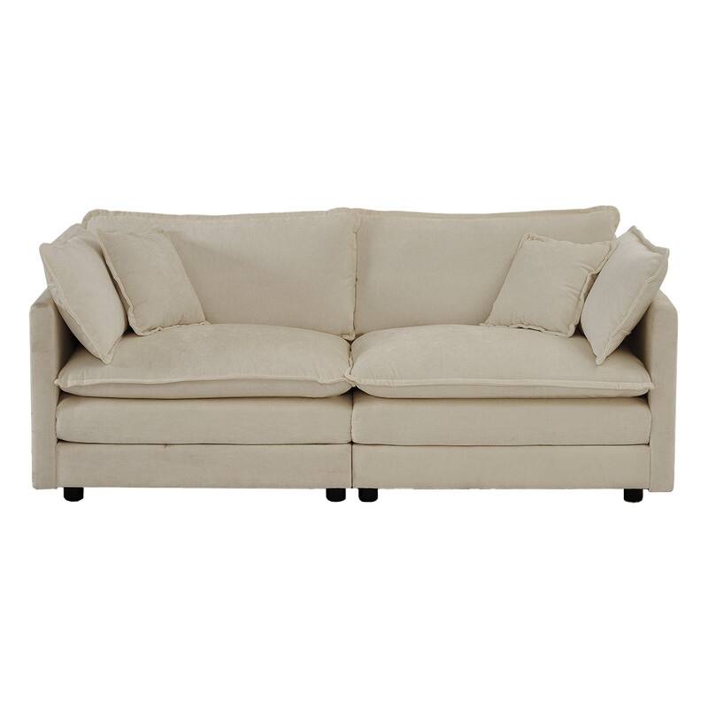Modern Accent Chair with Ottoman, Living Room Club Chair Chenille Upholstered Armchair , Reading Chair for Bedroom