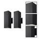 preview thumbnail 4 of 3, 2 light porch light aluminum glass wall lighting matte black led sconces - N/A