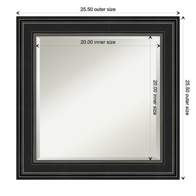 Beveled Wall Mirror - Ridge Black Frame