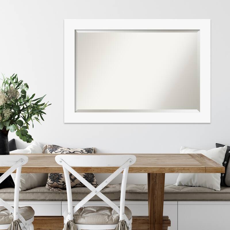 Basic Beveled Wood Framed Wall Mirror