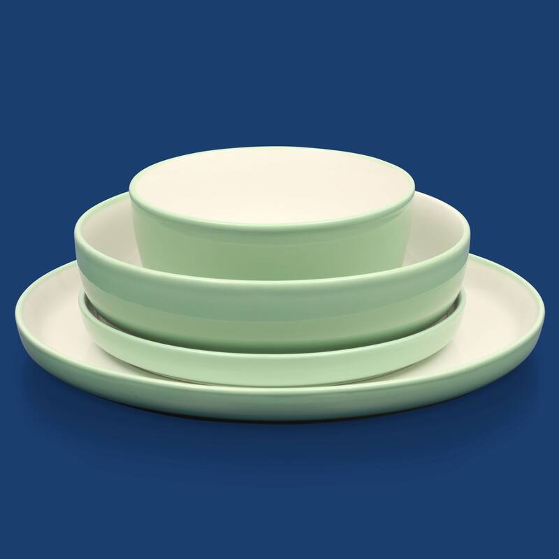 Sur La Table Kitchen Essentials 16-Piece Two-Tone Porcelain Dinnerware Set