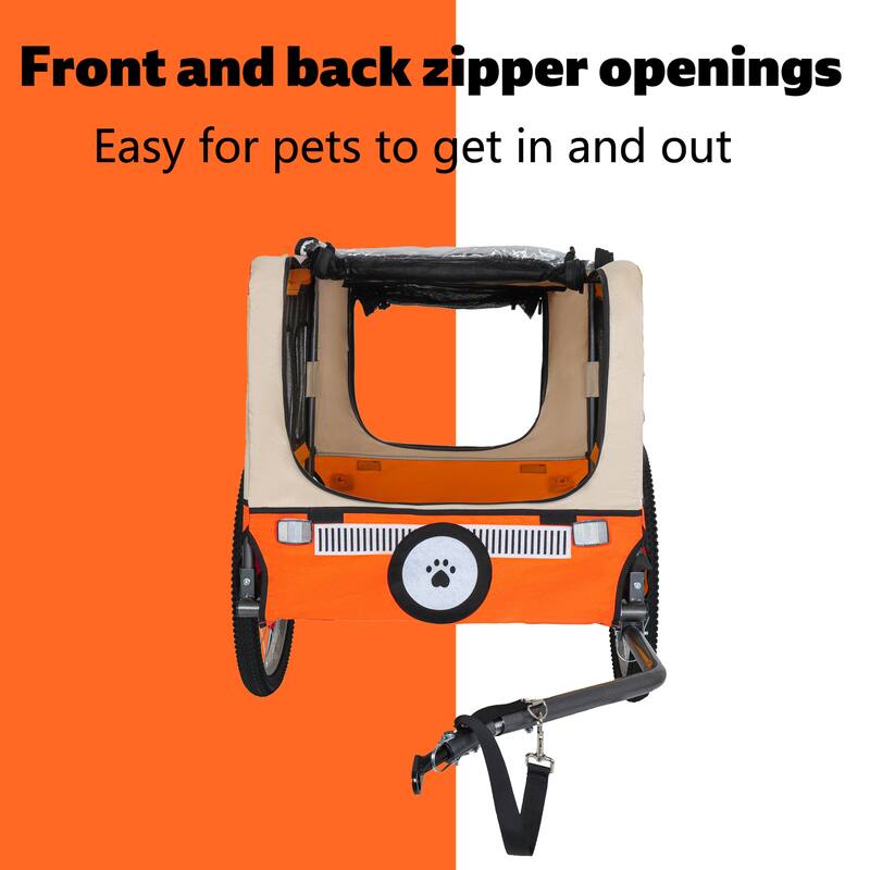 Large Folding Bike Trailer for Dogs, Heavy-Duty Steel Frame, Spacious Design, All-Terrain Cycling, Jogging & Camping Adventure