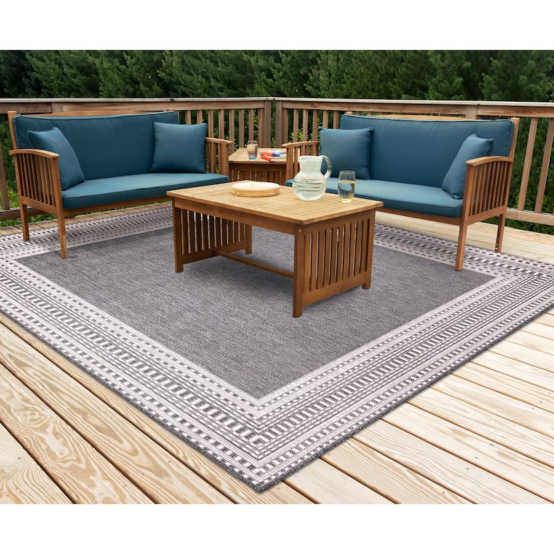 Liora Manne Malibu Etched Border Indoor/Outdoor Rug
