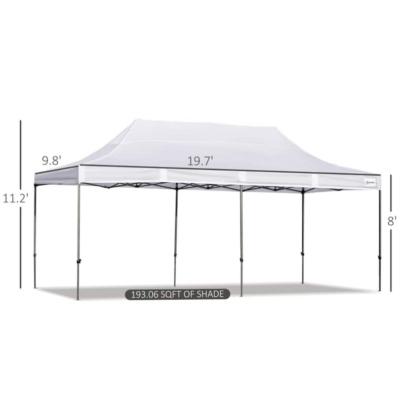 Pop Up Outdoor Tent 19.7 ft x 9.8 ft Waterproof Oxford Fabric with Roller Bag