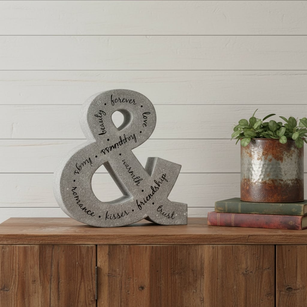 HomeRoots 20" X 18" Black And Gray Galvanized Metal Ampersand Hanging Wall Decor