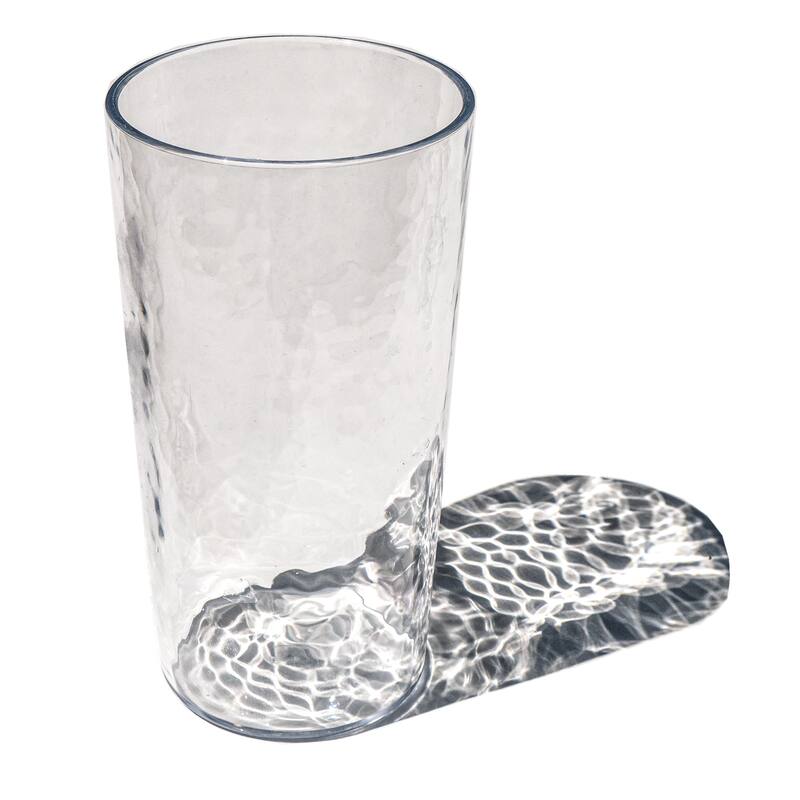 Abode Homewares Hammered Rustic Acrylic Drinking Glass - Clear - Set of 6