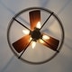preview thumbnail 9 of 191, 16.5"/18.5"/20"/23.6"/24"/28" Vintage Distressed White Low Profile Caged Ceiling Fan with Light and Remote (7/6/5/3-Blade)