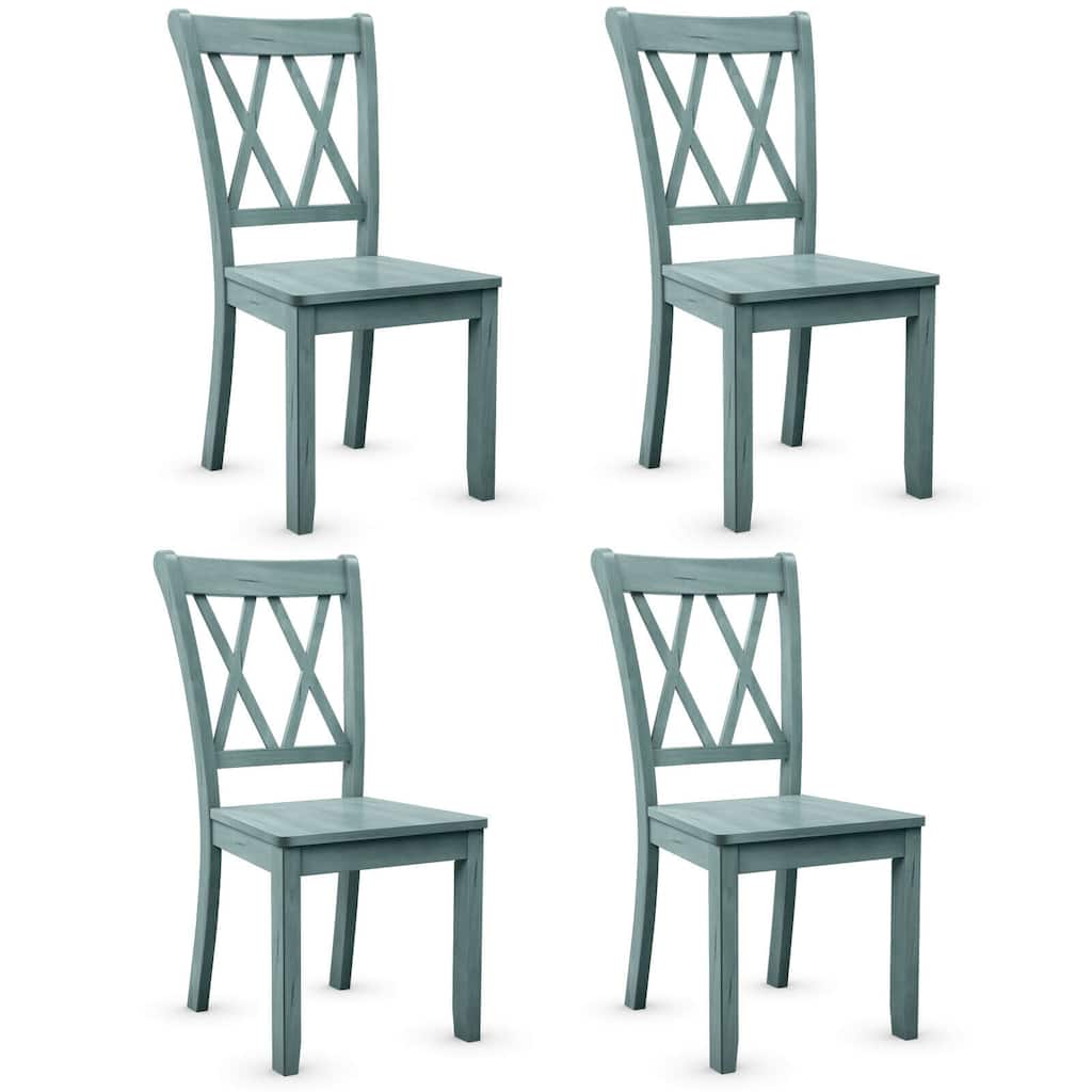 Gymax Set of 4 Wooden Dining Side Chair Armless Chair Home Kitchen - See Details