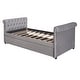 preview thumbnail 5 of 34, Twin Size Upholstered daybed with Trundle, Wood Slat Support,Maximized space