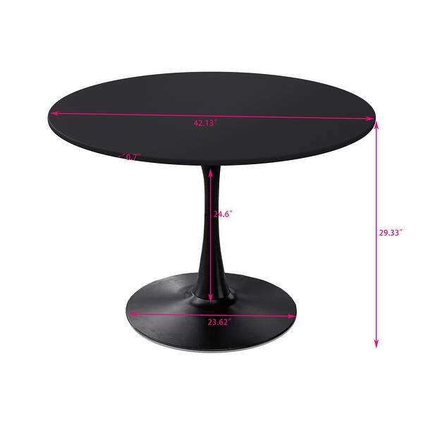 Modern Round Dining Table with MDF Table Top - Bed Bath & Beyond - 36551237