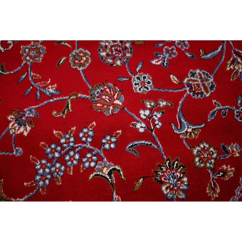 Traditional Floral Kashan Turkish Area Rug Bedroom Machine-Made Carpet - 9'8" x 13'3"