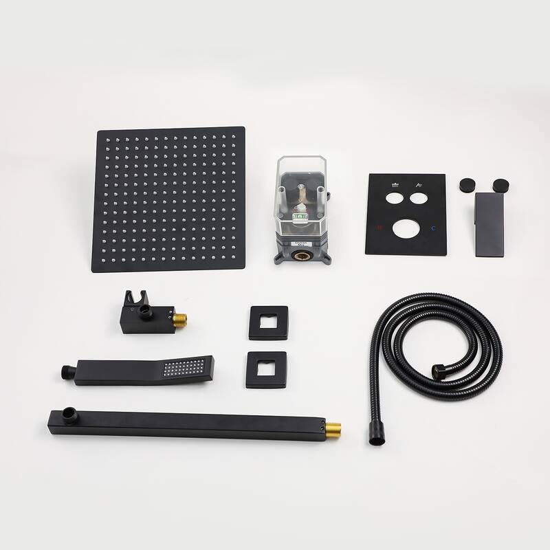 Topcraft 12-Inch Wall Mounted Square Shower System with Rough-in Valve - 12*12