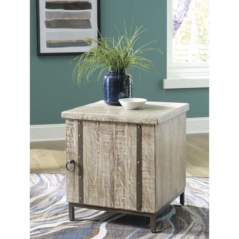 Laddford Whitewash Accent Cabinet - 22"W x 22"D x 24"H