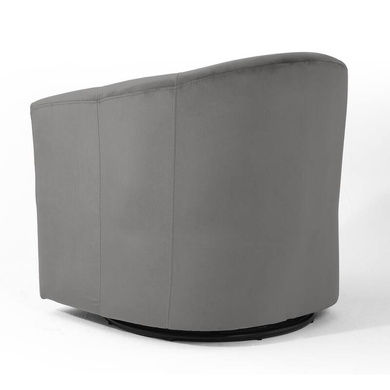 2 Set Modern Upholstered Swivel Barrel Chair Living Room Accent Chair