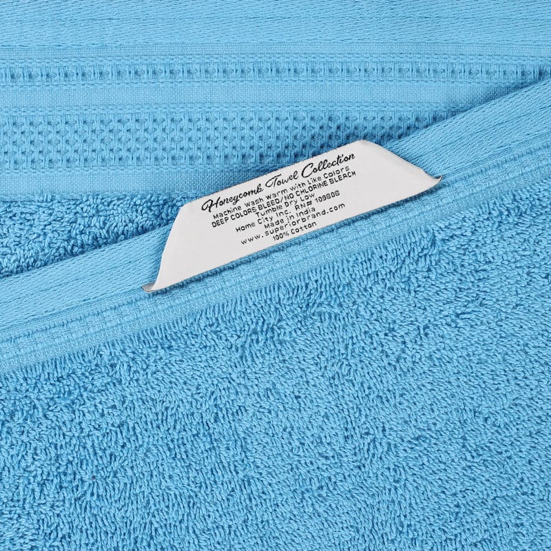 Superior Honeycomb Textured Border Cotton Medium Weight 12 Piece Towel Set