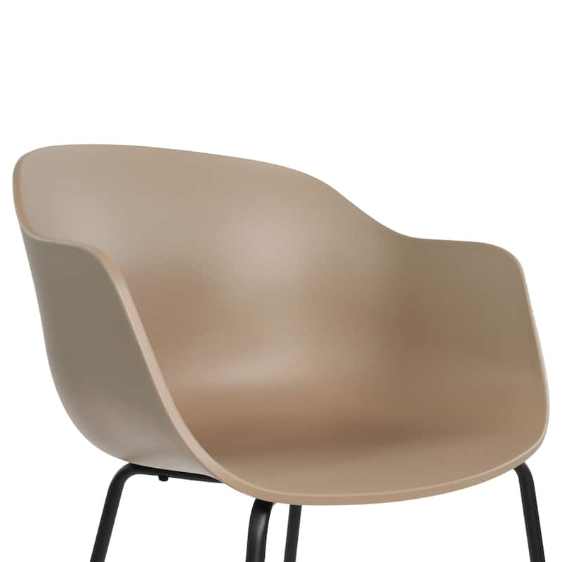 Furnish Theory Curve-K ML Indoor/Outdoor Dining Armchairs Arm Chairs w Polypropylene Shell & Powder-Coated Steel Legs (Set of 2)