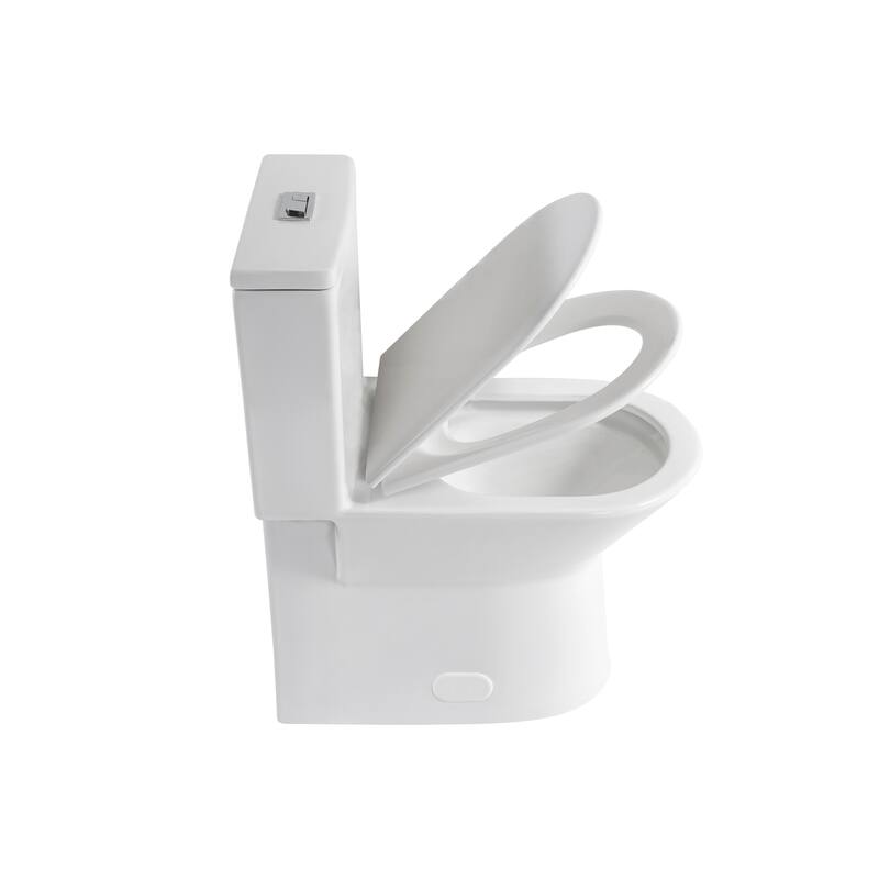 1.1/1.6 GPF Tornado Flush One-Piece Toilet with Comfort Chair Seat ADA Height 17",Siphonic S-trap 12",Rimless Bowl