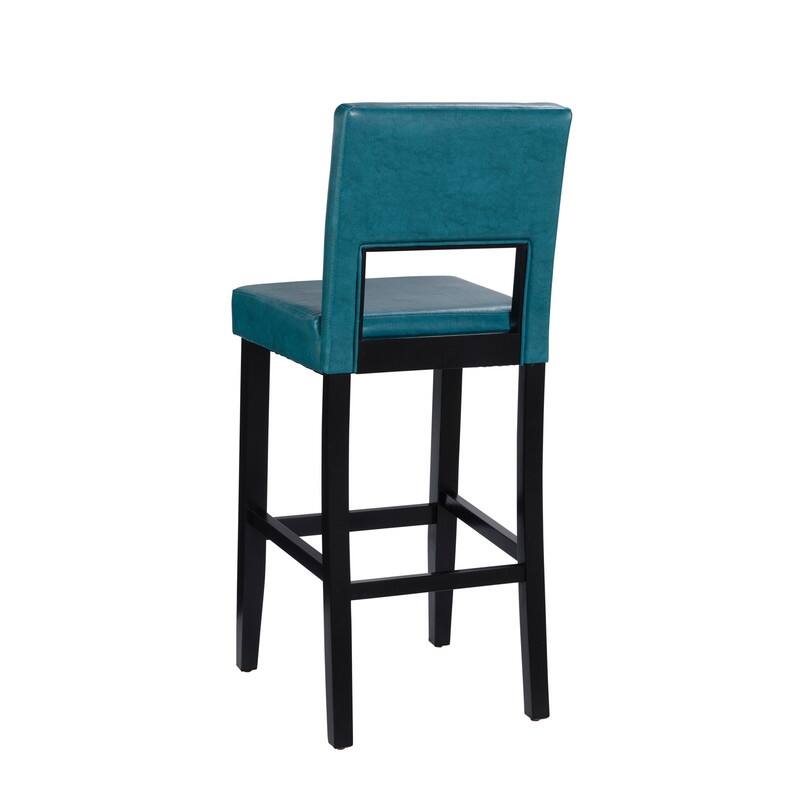Linon Warren Faux Leather Aegean-Blue 30-inch Bar Stool