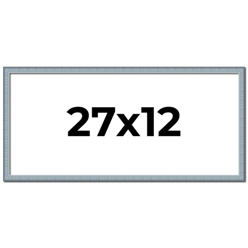 27x12 Frame Rustic Sky Blue Solid Wood Picture Frame | 0.75 Inch