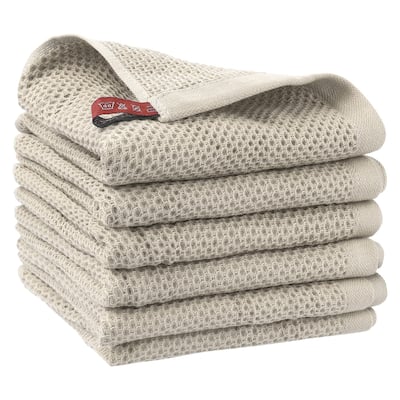 Cotton Cleaning Cloth, 6 Pack Cleaning Rag Solid Kitchen Towels for Dish Drying Washing Lint Free Rags