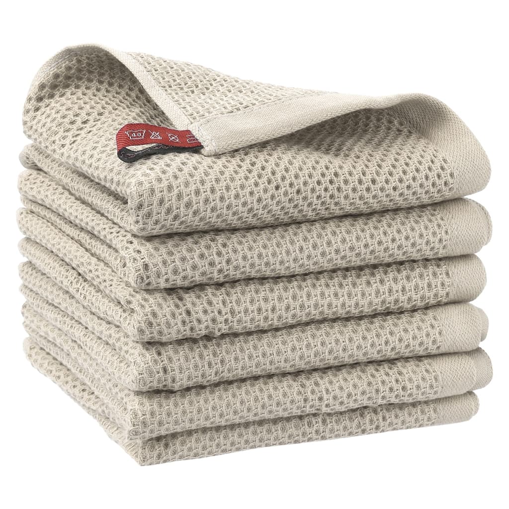 Cotton Cleaning Cloth, 6 Pack Cleaning Rag Solid Kitchen Towels for Dish Drying Washing Lint Free Rags