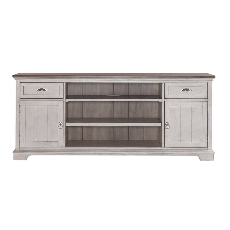 Ocean Isle Antique White 72 Inch Entertainment TV Stand